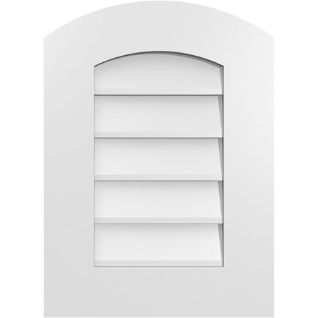 Ekena Millwork Arch Top Surface Mount PVC Gable Vent: Functional, w/ 3-1/2"W x 1"P Standard Frame, 16"W x 22"H GVPAR16X2201SF